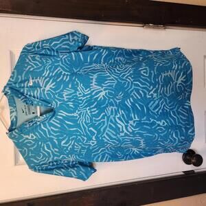 Nike Dri-FIT Women's Blue Standard Fit Performance Tee - Size XL